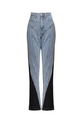 Edge Contrast Hybrid Slim Fit High Waist Sculpted Denim Spiral Jeans