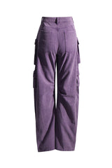 Offbeat Multi Pocket High Waist Wide Leg Full Length Horseshoe Cargo Jeans